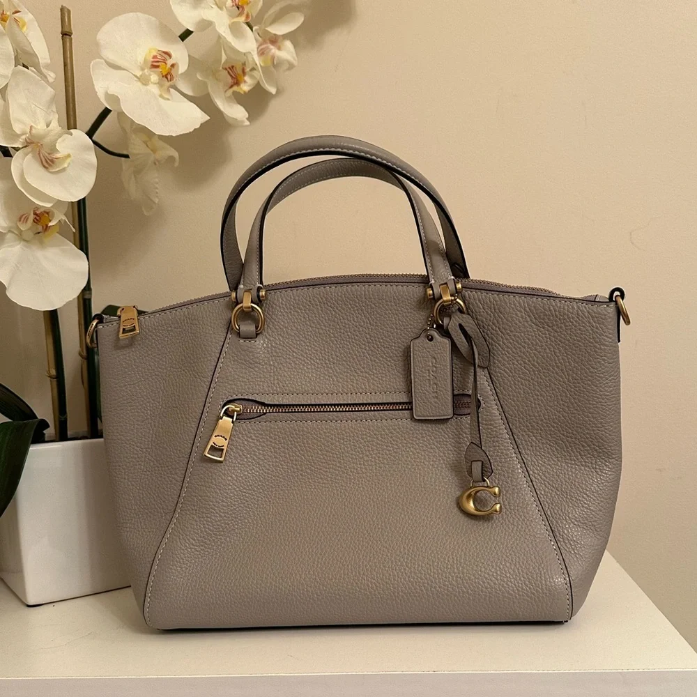Coach Dove Grey Bella Leather Satchel - Picture 1 of 11
